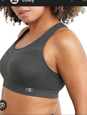 Champion sports brassiere razor back style gray & black size L great sup…